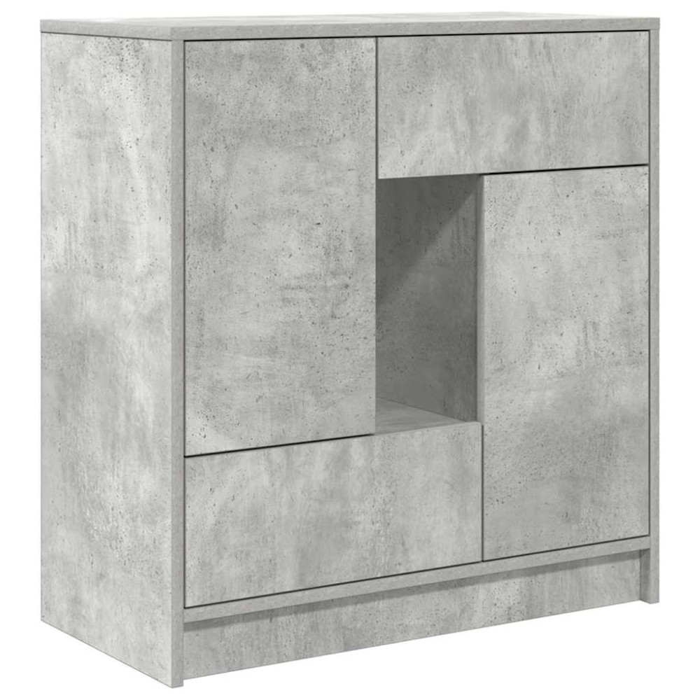 vidaXL Bufetă cu sertare și uși Gri beton 70,5x34x74,5 cm