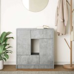 vidaXL Bufetă cu sertare și uși Gri beton 70,5x34x74,5 cm vidaXL Bufetă cu sertare și uși Gri beton 70,5x34x74,5 cm