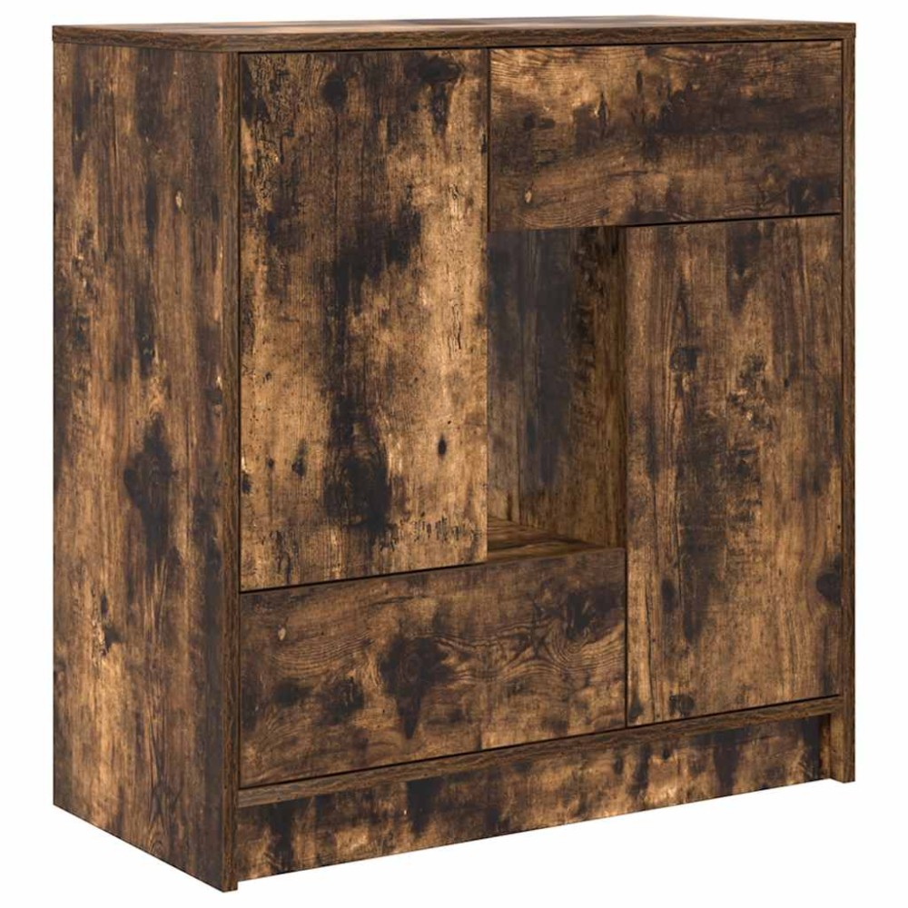 vidaXL Bufetă cu sertare și uși Stejar afumat 70,5x34x74,5 cm