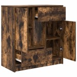 vidaXL Bufetă cu sertare și uși Stejar afumat 70,5x34x74,5 cm