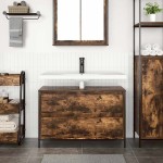 vidaXL Dulap pentru baie cu sertare stejar afumat 90x34,5x60 cm vidaXL Dulap pentru baie cu sertare stejar afumat 90x34,5x60 cm