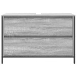 vidaXL Dulap pentru baie cu sertare Gri Sonoma 90x34,5x60 cm vidaXL Dulap pentru baie cu sertare Gri Sonoma 90x34,5x60 cm