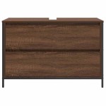 vidaXL Dulap pentru baie cu sertare, stejar maro, 90x34,5x60 cm vidaXL Dulap pentru baie cu sertare, stejar maro, 90x34,5x60 cm