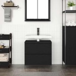 vidaXL Dulap pentru baie cu sertare Stejar negru 60x34,5x60 cm