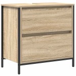 vidaXL Dulap pentru baie cu sertare Stejar Sonoma 60x34,5x60 cm vidaXL Dulap pentru baie cu sertare Stejar Sonoma 60x34,5x60 cm