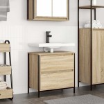 vidaXL Dulap pentru baie cu sertare Stejar Sonoma 60x34,5x60 cm vidaXL Dulap pentru baie cu sertare Stejar Sonoma 60x34,5x60 cm