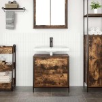 vidaXL Dulap pentru baie cu sertare stejar afumat 60x34,5x60 cm vidaXL Dulap pentru baie cu sertare stejar afumat 60x34,5x60 cm