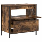 vidaXL Dulap pentru baie cu sertare stejar afumat 60x34,5x60 cm vidaXL Dulap pentru baie cu sertare stejar afumat 60x34,5x60 cm