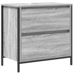 vidaXL Dulap pentru baie cu sertare Gri Sonoma 60x34,5x60 cm vidaXL Dulap pentru baie cu sertare Gri Sonoma 60x34,5x60 cm