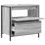 vidaXL Dulap pentru baie cu sertare Gri Sonoma 60x34,5x60 cm vidaXL Dulap pentru baie cu sertare Gri Sonoma 60x34,5x60 cm