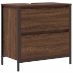 vidaXL Dulap pentru baie cu sertare Stejar maro 60x34,5x60 cm vidaXL Dulap pentru baie cu sertare Stejar maro 60x34,5x60 cm