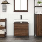 vidaXL Dulap pentru baie cu sertare Stejar maro 60x34,5x60 cm vidaXL Dulap pentru baie cu sertare Stejar maro 60x34,5x60 cm