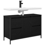 vidaXL Dulap pentru chiuvetă cu sertare Stejar negru 90x34,5x60 cm vidaXL Dulap pentru chiuvetă cu sertare Stejar negru 90x34,5x60 cm