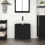 vidaXL Dulap pentru lavoar baie negru 60x34,5x60 cm