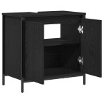 vidaXL Dulap pentru lavoar baie negru 60x34,5x60 cm