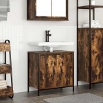 vidaXL Dulap pentru lavoar baie stejar afumat 60x34,5x60 cm vidaXL Dulap pentru lavoar baie stejar afumat 60x34,5x60 cm