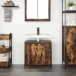 vidaXL Dulap pentru lavoar baie stejar afumat 60x34,5x60 cm vidaXL Dulap pentru lavoar baie stejar afumat 60x34,5x60 cm