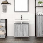 vidaXL Dulap pentru lavoar baie gri Sonoma 60x34,5x60 cm vidaXL Dulap pentru lavoar baie gri Sonoma 60x34,5x60 cm
