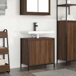 vidaXL Dulap pentru lavoar baie Stejar maro 60x34,5x60 cm vidaXL Dulap pentru lavoar baie Stejar maro 60x34,5x60 cm