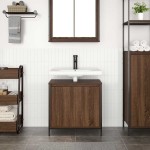 vidaXL Dulap pentru lavoar baie Stejar maro 60x34,5x60 cm vidaXL Dulap pentru lavoar baie Stejar maro 60x34,5x60 cm