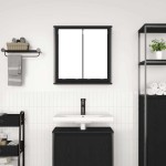 vidaXL Dulap de baie cu oglindă stejar negru 60x21x60 cm vidaXL Dulap de baie cu oglindă stejar negru 60x21x60 cm