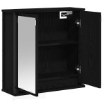 vidaXL Dulap de baie cu oglindă stejar negru 60x21x60 cm vidaXL Dulap de baie cu oglindă stejar negru 60x21x60 cm