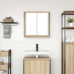 vidaXL Dulap de baie cu oglindă Stejar Sonoma 60x21x60 cm vidaXL Dulap de baie cu oglindă Stejar Sonoma 60x21x60 cm