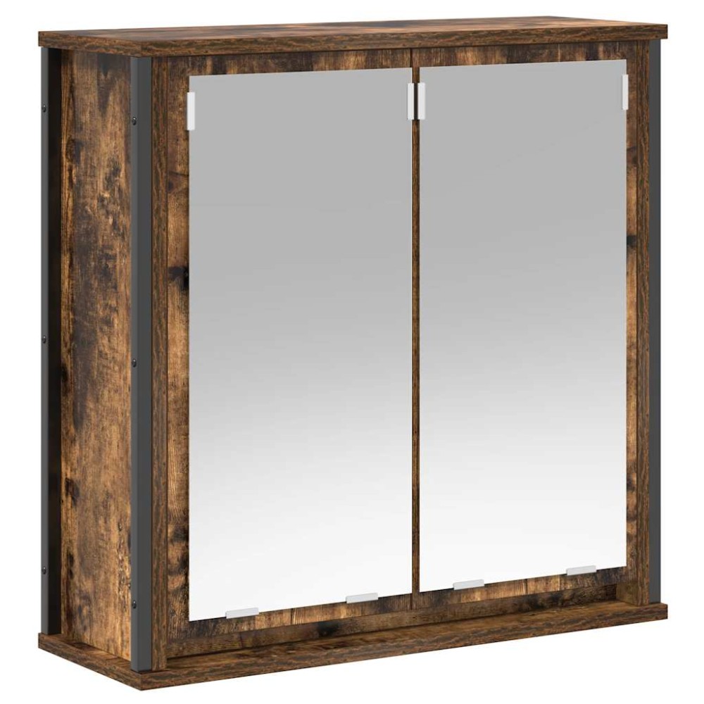 vidaXL Dulap de baie cu oglindă stejar afumat 60x21x60 cm