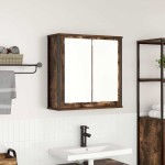 vidaXL Dulap de baie cu oglindă stejar afumat 60x21x60 cm vidaXL Dulap de baie cu oglindă stejar afumat 60x21x60 cm