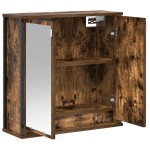 vidaXL Dulap de baie cu oglindă stejar afumat 60x21x60 cm vidaXL Dulap de baie cu oglindă stejar afumat 60x21x60 cm