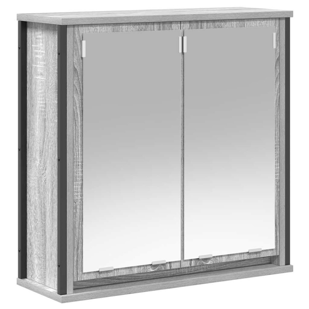 vidaXL Dulap de baie cu oglindă Gri Sonoma 60x21x60 cm
