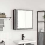 vidaXL Dulap de baie cu oglindă Gri Sonoma 60x21x60 cm vidaXL Dulap de baie cu oglindă Gri Sonoma 60x21x60 cm