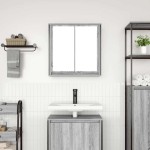 vidaXL Dulap de baie cu oglindă Gri Sonoma 60x21x60 cm vidaXL Dulap de baie cu oglindă Gri Sonoma 60x21x60 cm