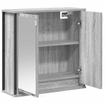 vidaXL Dulap de baie cu oglindă Gri Sonoma 60x21x60 cm vidaXL Dulap de baie cu oglindă Gri Sonoma 60x21x60 cm
