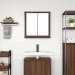 vidaXL Dulap de baie cu oglindă stejar maro 60x21x60 cm