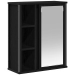 vidaXL Dulap de baie cu oglindă stejar negru 50x21x60 cm vidaXL Dulap de baie cu oglindă stejar negru 50x21x60 cm