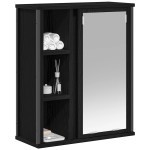 vidaXL Dulap de baie cu oglindă stejar negru 50x21x60 cm vidaXL Dulap de baie cu oglindă stejar negru 50x21x60 cm