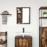 vidaXL Dulap de baie cu oglindă stejar afumat 50x21x60 cm