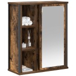 vidaXL Dulap de baie cu oglindă stejar afumat 50x21x60 cm