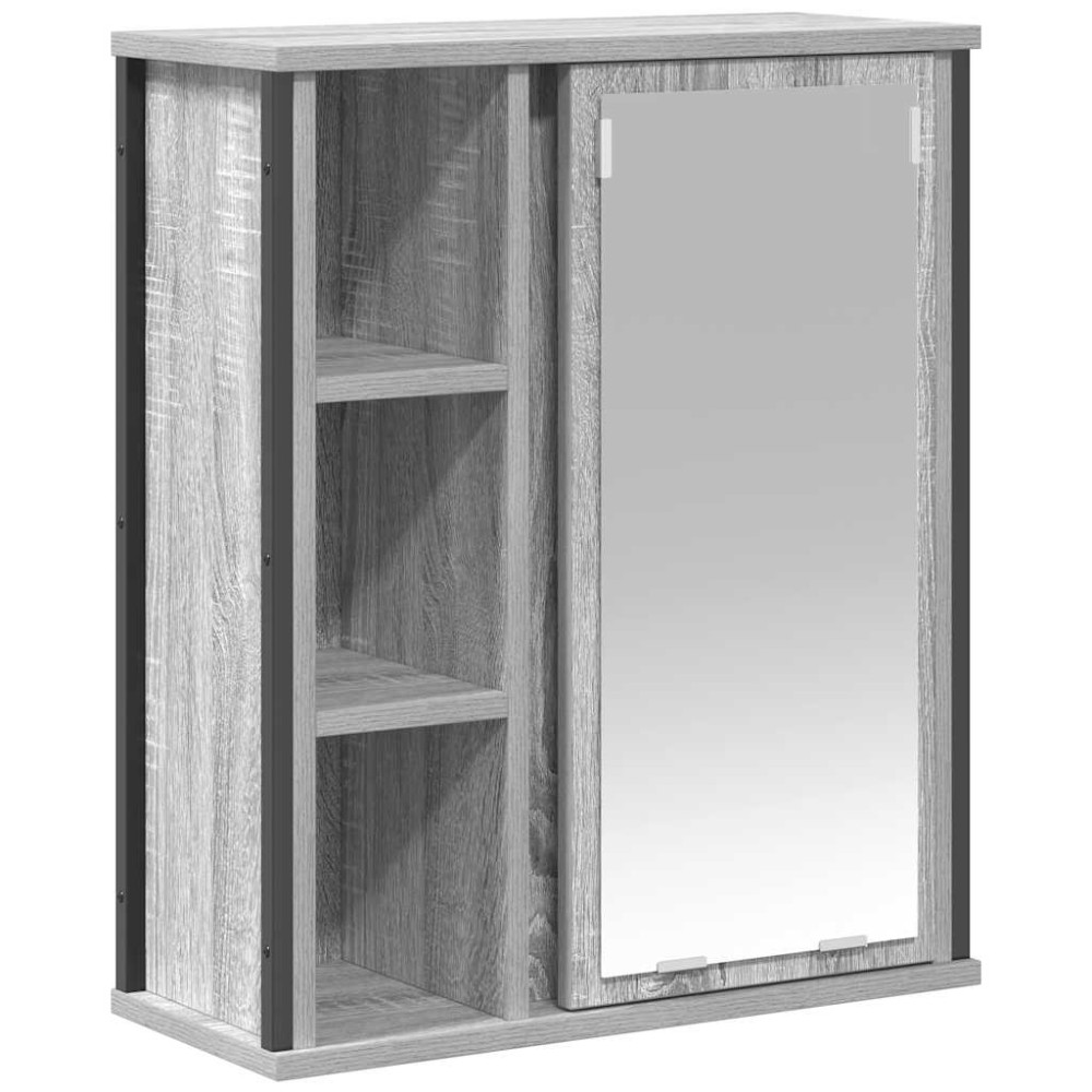 vidaXL Dulap de baie cu oglindă gri Sonoma 50x21x60 cm