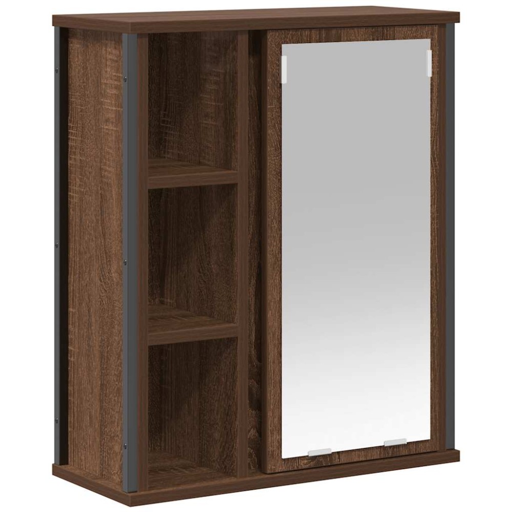 vidaXL Dulap de baie cu oglindă stejar maro 50x21x60 cm