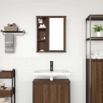 vidaXL Dulap de baie cu oglindă stejar maro 50x21x60 cm