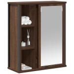 vidaXL Dulap de baie cu oglindă stejar maro 50x21x60 cm