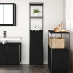 vidaXL Dulap de baie cu rafturi Stejar negru 36x35x165 cm