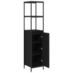 vidaXL Dulap de baie cu rafturi Stejar negru 36x35x165 cm
