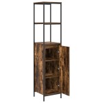 vidaXL Dulap de baie cu rafturi stejar afumat 36x35x165 cm