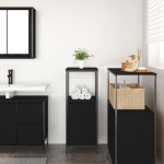 vidaXL Dulap de baie cu rafturi Stejar negru 36x35x95 cm
