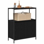 vidaXL Dulap de baie cu rafturi Stejar negru 76,5x35x95 cm