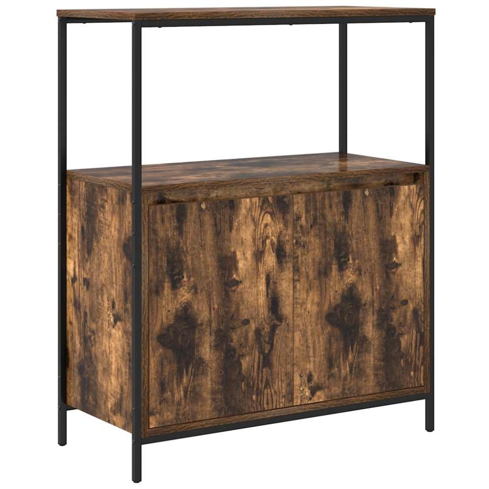 vidaXL Dulap de baie cu rafturi stejar afumat 76,5x35x95 cm