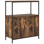 vidaXL Dulap de baie cu rafturi stejar afumat 76,5x35x95 cm